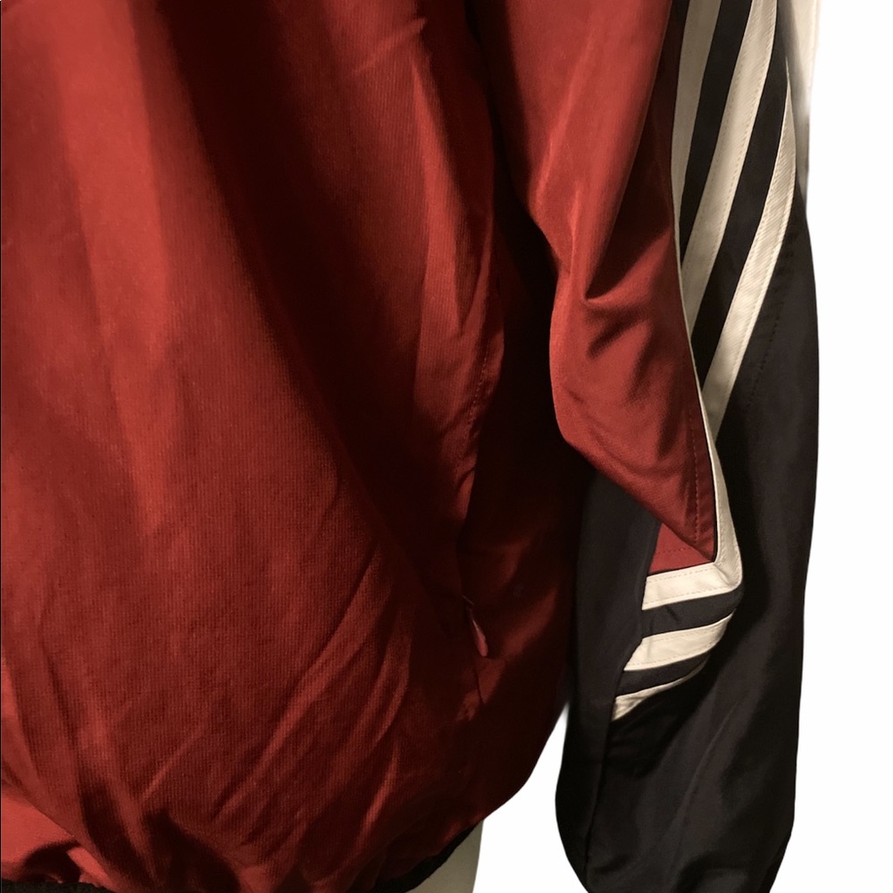 Adidas Athletic Full Zip Maroon Light Windbreaker - Picture 4 of 8